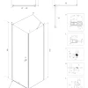 ALFA COMBI 90x90 White/Grape Čtvercová sprchová zástěna - náhled 5